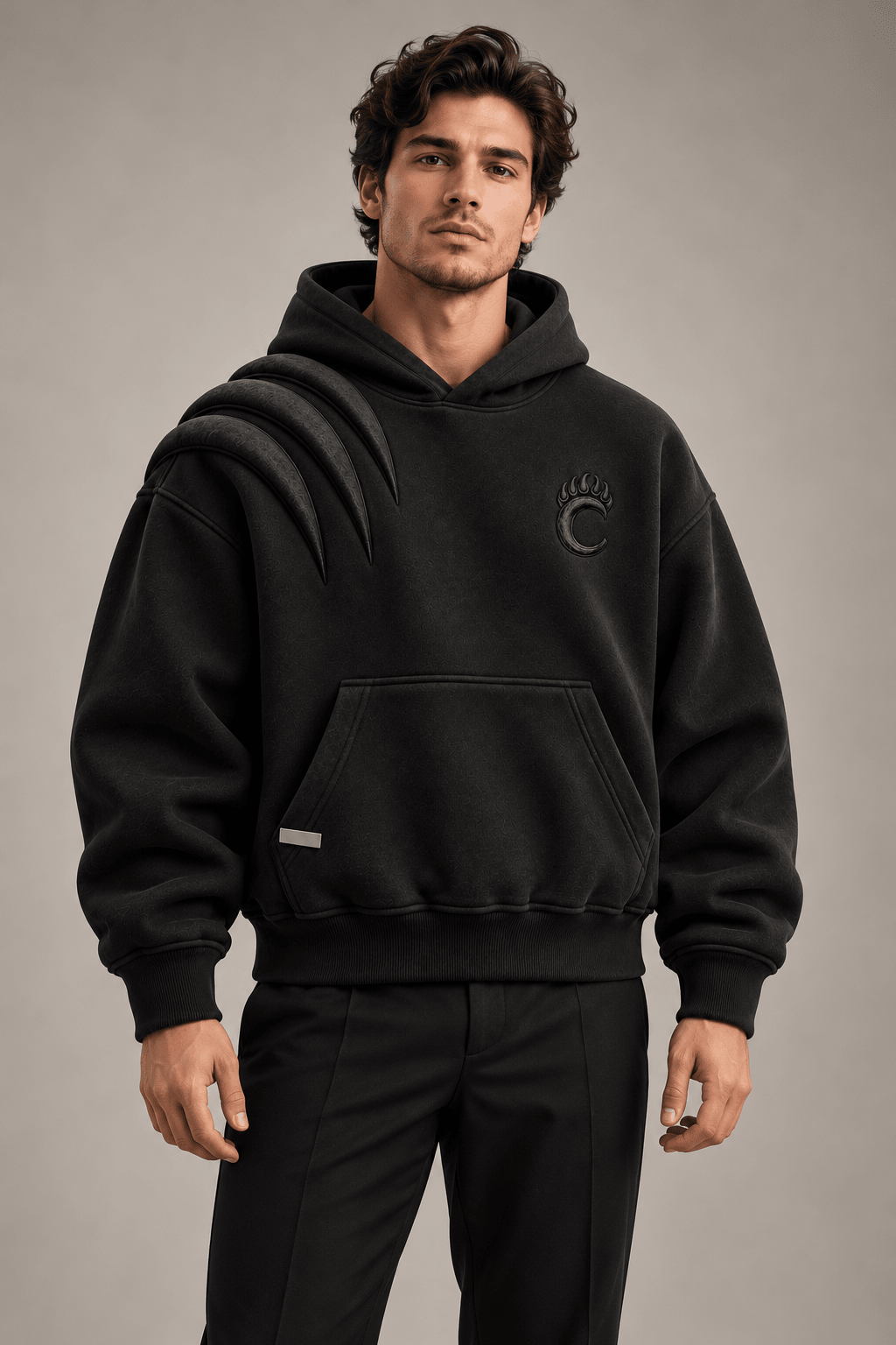 CAVREN GRIP Hoodie — Onyx Black - CAVREN