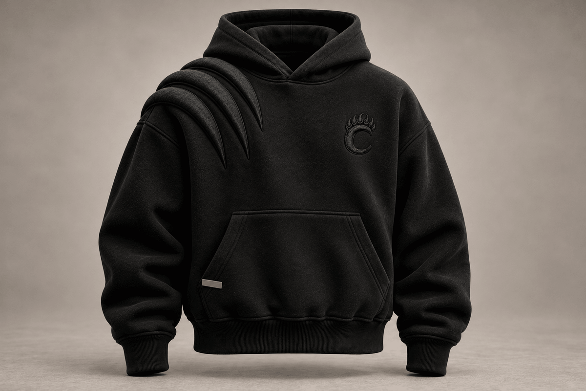 CAVREN GRIP Hoodie — Onyx Black - CAVREN