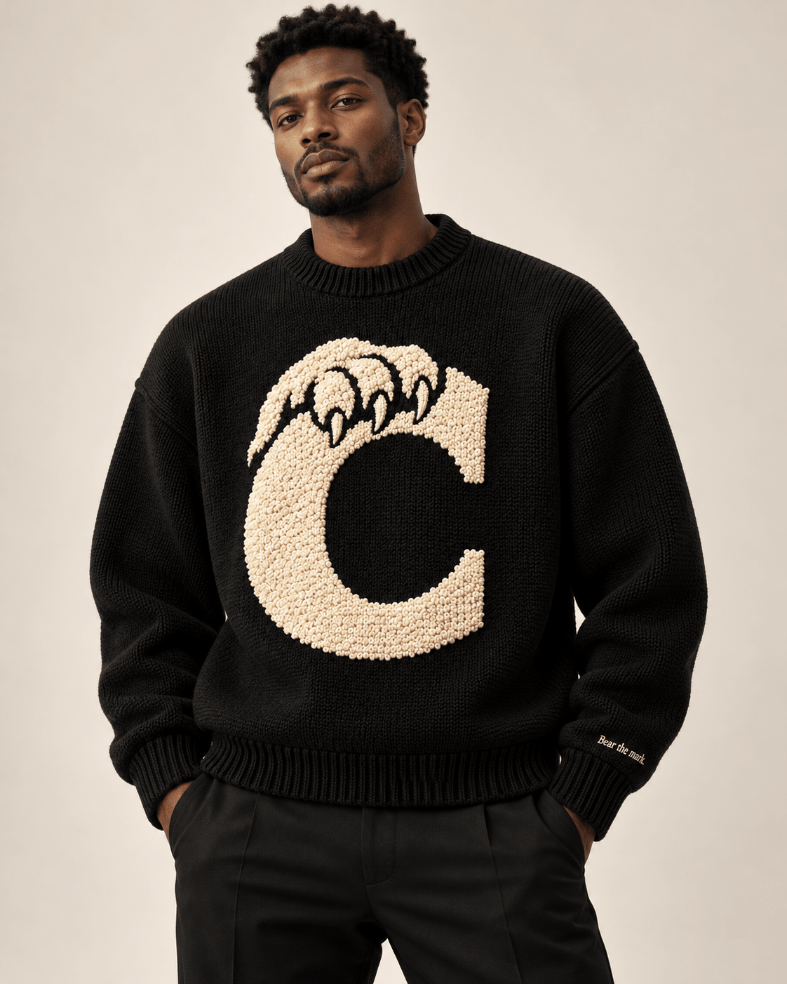 CAVREN GRIP Knit Sweater — Obsidian & Ivory - CAVREN