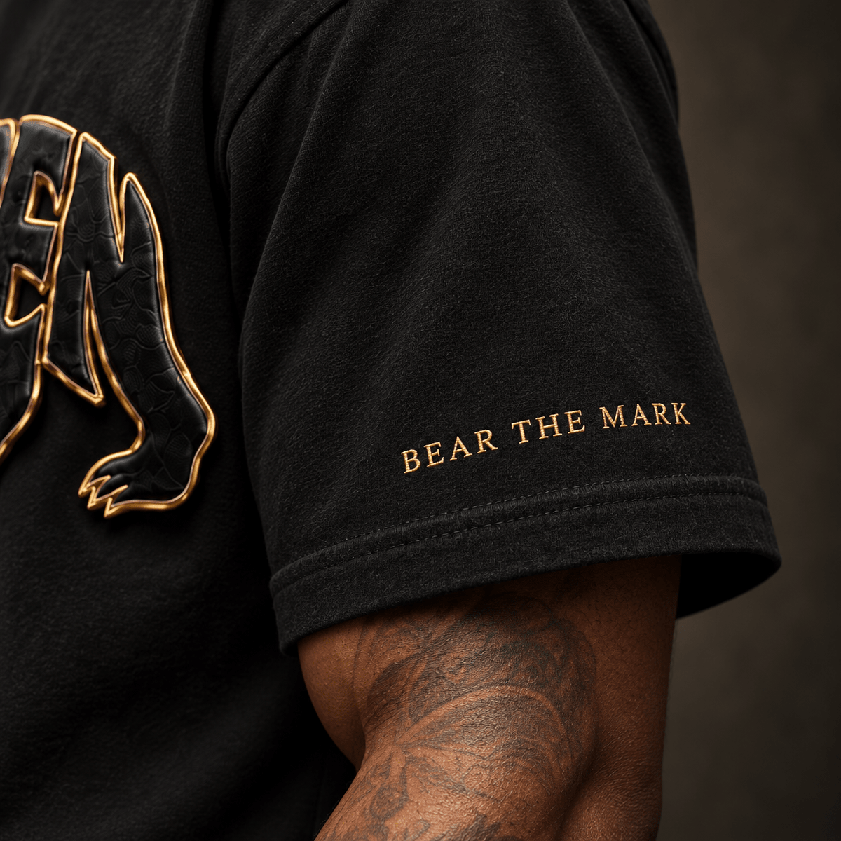 CAVREN Sovereign Bear T-Shirt — Black & Gold - CAVREN